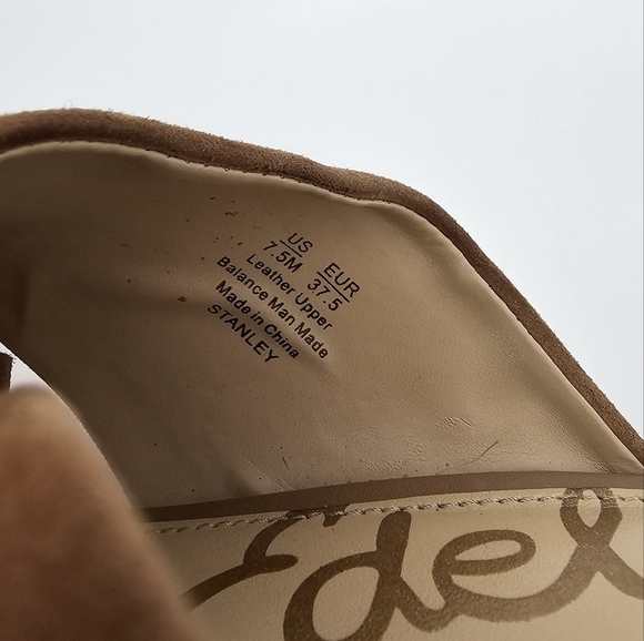 Sam Edelman 7.5 Women's Tan Suede Block Heel Sandals Stanley - Picture 7 of 12